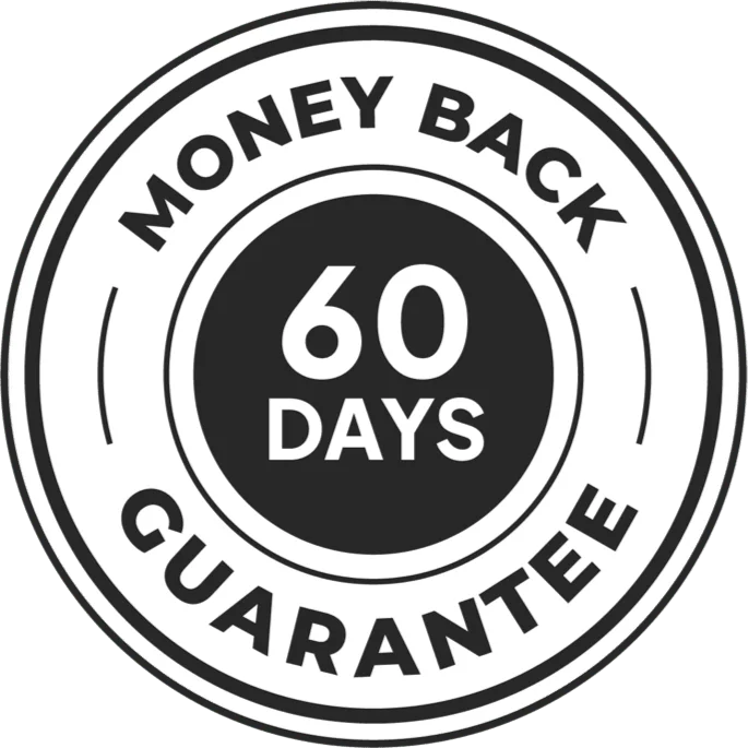 60-day money-back guarantee seal