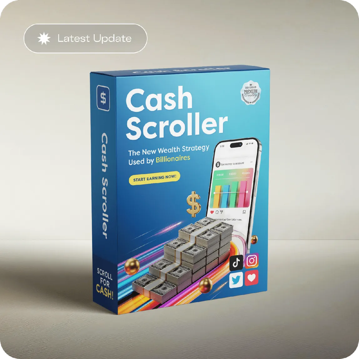 The CashScroller product box photographed against a plain backdrop